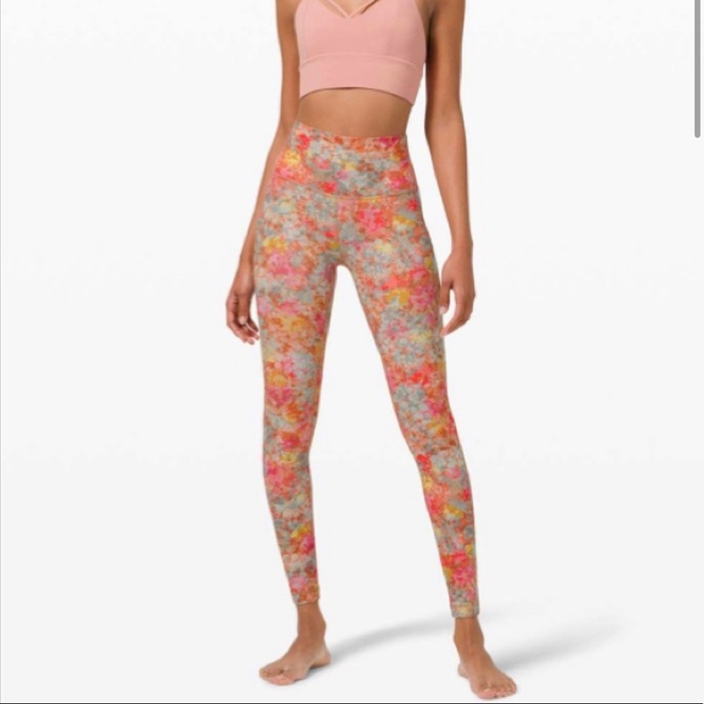 LuluLemon Align HR 28” Pink Floral Leggings.